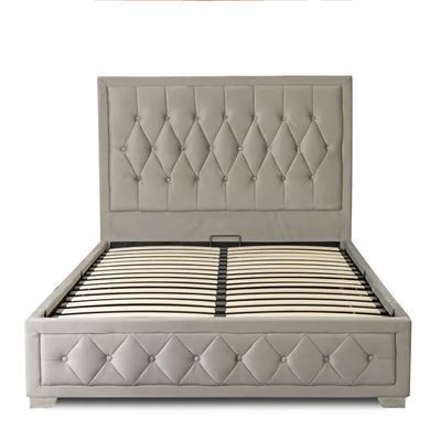 Ліжко EVAN Velvet Mebel Elite 140x200 см Сірий жива фотографія