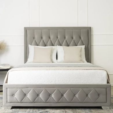 Ліжко EVAN Velvet Mebel Elite 140x200 см Сірий жива фотографія