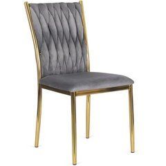 Стул DAN Velvet Mebel Elite Серый / Золотой реальная фотография