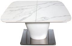 Стіл Розкладний DT 874 DAOSUN 120/160x80 Кераміка Мармур Білий жива фотографія