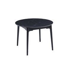 Стіл Обідній ASKOLD R CERAMIC Shks Black Matt Bjorn 105(135)х105 Чорний Ефект Мармуру жива фотографія
