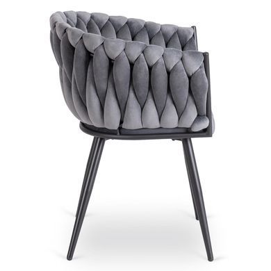 Стілець оксамитовий MEBEL ELITE ELENA Velvet Сірий жива фотографія