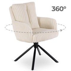 Поворотний стілець MEBEL ELITE JUNE Бежеве / вельвет жива фотографія