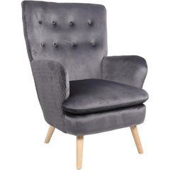 Кресло мягкое SANTOS Mebel Elite Velvet Серый