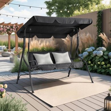 Садовые качели MEBEL ELITE RENO Серый реальная фотография