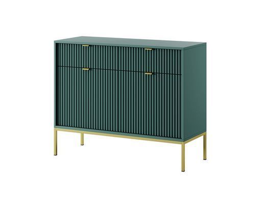 Комод Perfect Home Новая/Nova 2-дверный с 2 ​​ящиками и золотыми ножками KSZ104 Лабрадор реальная фотография