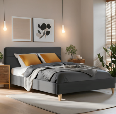 Мягкая кровать NICEA Velvet Mebel Elite 160x200 см Серий реальная фотография
