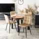 MEBEL ELITE Комплект HARRY Стол 102-142 см Artisan Дуб/Черный и 4 стула PERU Бежевый