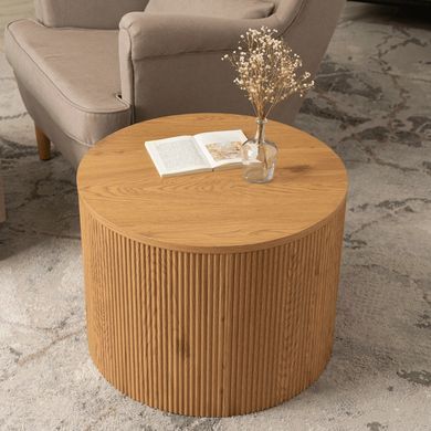 Журнальный столик CLOVER MEBEL ELITE 60x60 Дуб реальная фотография