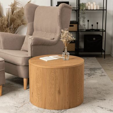 Журнальный столик CLOVER MEBEL ELITE 60x60 Дуб реальная фотография