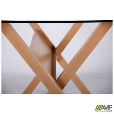 Стіл обідній Maple AMF 120X70 Dark Beech / Стекло Прозрачное жива фотографія