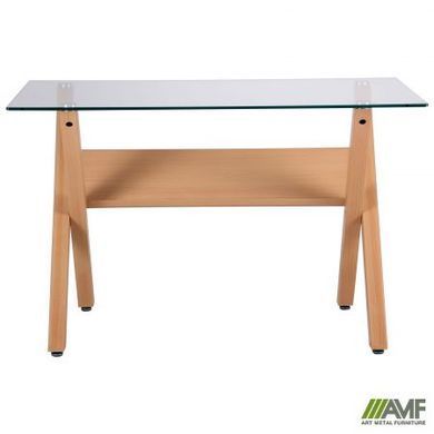 Стіл обідній Maple AMF 120X70 Dark Beech / Стекло Прозрачное жива фотографія