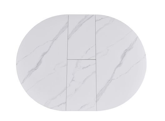Стол Обеденный ASKOLD R CERAMIC Snow White Matt Bjorn 120(160)х120 Белый Эффект Мрамора реальная фотография