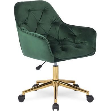 Компьютерное кресло MILAN Velvet Mebel Elite Зелёный / Золотой реальная фотография