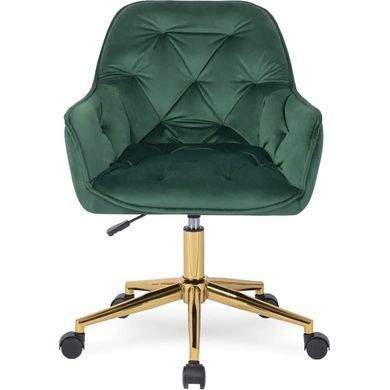 Компьютерное кресло MILAN Velvet Mebel Elite Зелёный / Золотой реальная фотография