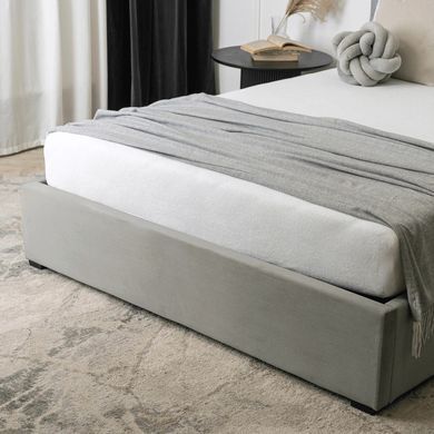 Ліжко оксамитове MEBEL ELITE MANDA Velvet 160x200 см Сірий жива фотографія