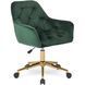 Компьютерное кресло MILAN Velvet Mebel Elite Зелёный / Золотой