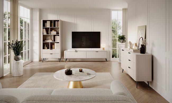Комод Perfect Home Ланте / Lante 1-дверний з 3 шухлядами і чорними ніжками 1D3S/138 Беж жива фотографія