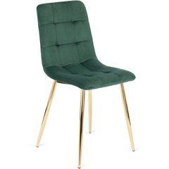 Стул бархатный MEBEL ELITE YORK Velvet, Зеленый / Золотой реальная фотография