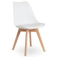 Стілець SCANDI Mebel Elite Біла екошкіра/дуб жива фотографія