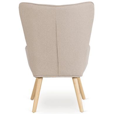 Кресло мягкое с подставкой для ног MEBEL ELITE LOZANO 2 Velvet ткань Беж