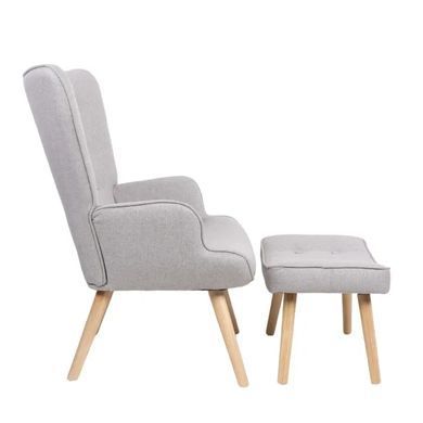 Кресло мягкое с подставкой для ног LOZANO 2 Mebel Elite Velvet ткань Серый