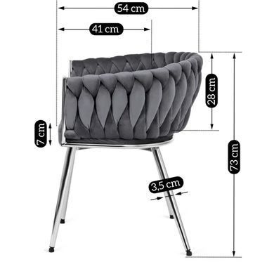 Стілець SIENA Velvet Mebel Elite Сірий / хром жива фотографія