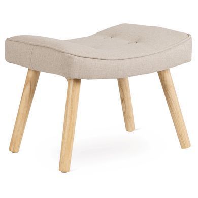 Кресло мягкое с подставкой для ног MEBEL ELITE LOZANO 2 Velvet ткань Беж