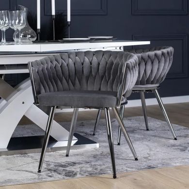 Стілець SIENA Velvet Mebel Elite Сірий / хром жива фотографія