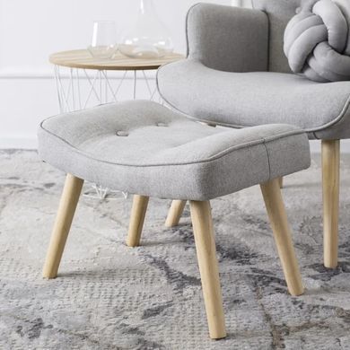 Кресло мягкое с подставкой для ног LOZANO 2 Mebel Elite Velvet ткань Серый