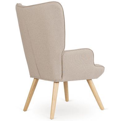 Кресло мягкое с подставкой для ног MEBEL ELITE LOZANO 2 Velvet ткань Беж