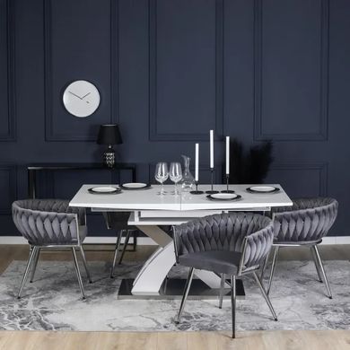Стілець SIENA Velvet Mebel Elite Сірий / хром жива фотографія