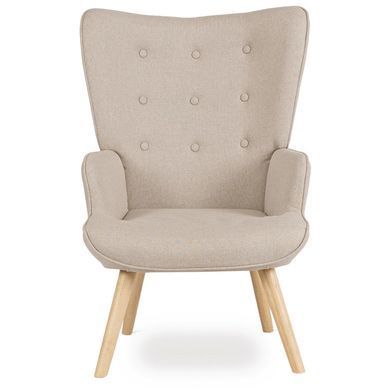 Кресло мягкое с подставкой для ног MEBEL ELITE LOZANO 2 Velvet ткань Беж