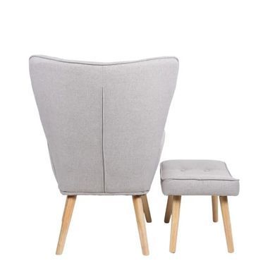 Кресло мягкое с подставкой для ног LOZANO 2 Mebel Elite Velvet ткань Серый