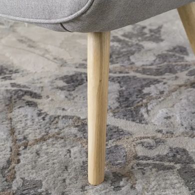 Кресло мягкое с подставкой для ног LOZANO 2 Mebel Elite Velvet ткань Серый