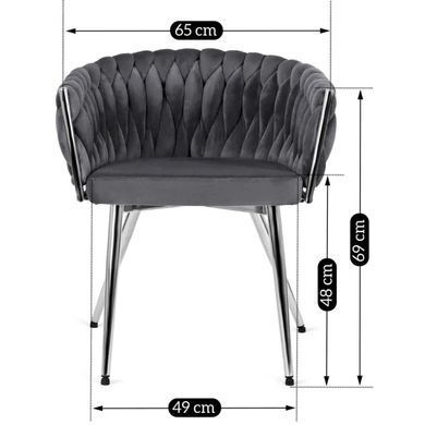 Стілець SIENA Velvet Mebel Elite Сірий / хром жива фотографія