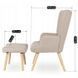 Кресло мягкое с подставкой для ног MEBEL ELITE LOZANO 2 Velvet ткань Беж