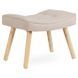 Кресло мягкое с подставкой для ног MEBEL ELITE LOZANO 2 Velvet ткань Беж