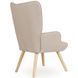 Кресло мягкое с подставкой для ног MEBEL ELITE LOZANO 2 Velvet ткань Беж