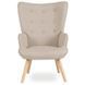 Кресло мягкое с подставкой для ног MEBEL ELITE LOZANO 2 Velvet ткань Беж