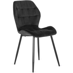 Стул бархатный MEBEL ELITE LUCKY Velvet, Черный реальная фотография