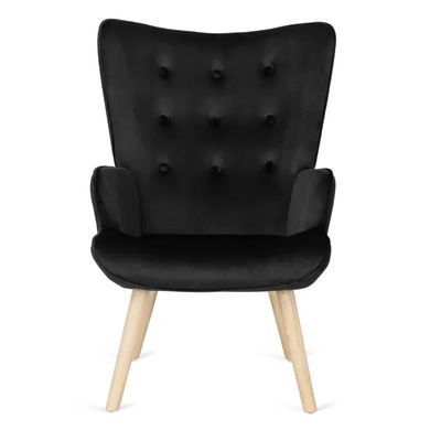 Кресло мягкое с подставкой для ног LOZANO Mebel Elite Velvet Черный