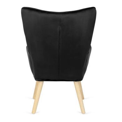 Кресло мягкое с подставкой для ног LOZANO Mebel Elite Velvet Черный