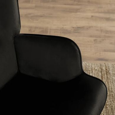 Кресло мягкое с подставкой для ног LOZANO Mebel Elite Velvet Черный