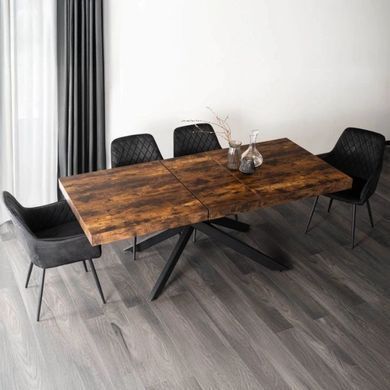 Стол раскладной HAMPTON Mebel Elite 160(240)х90 дуб рустик/черный реальная фотография