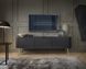 Тумба під телевізор Perfect Home Зова / Zova 3-дверна з золотими ніжками RTV168 Чорний жива фотографія