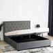 Ліжко двоспальне оксамитове MEBEL ELITE CROS Velvet 140x200 см Темно Сірий жива фотографія