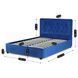 Кровать двуспальная бархатная MEBEL ELITE CROS Velvet 140x200 см Синий