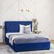Ліжко двоспальне оксамитове MEBEL ELITE CROS Velvet 140x200 см Синій жива фотографія