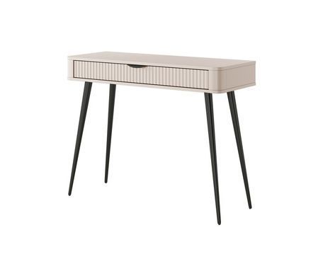 Стіл туалетний Perfect Home Ланте / Lante 1S/100 з 1 шухлядою і чорними ніжками Беж жива фотографія